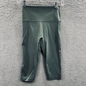 Aerie Leggings‎ Womens Medium Green Chill Play Move Laser Cut Crop Athletic Yoga